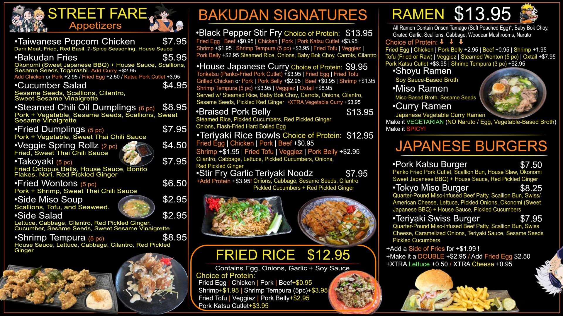 Bakudan Menu Part 1